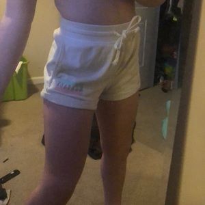 white comfy american eagle shorts!!